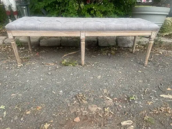 Vintage looking French Italian style tufted bench