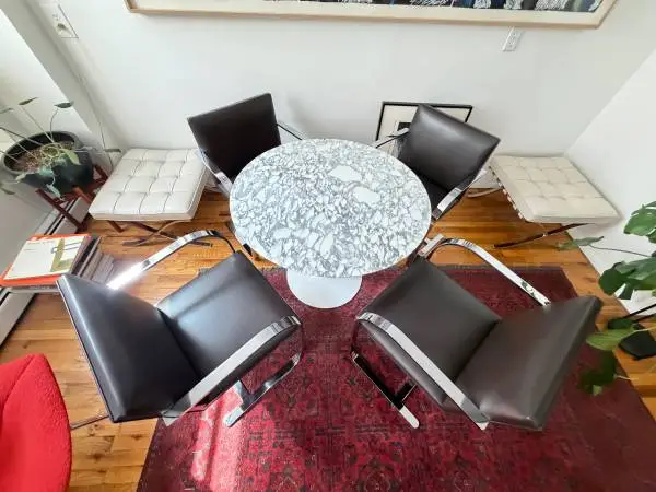 Authentic Knoll BRNO Chairs x 4 (Chocolate Brown Leather) / DWR