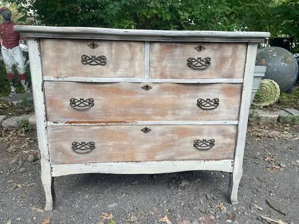 Antique vintage Victorian distressed shabby chic Victorian four drawer