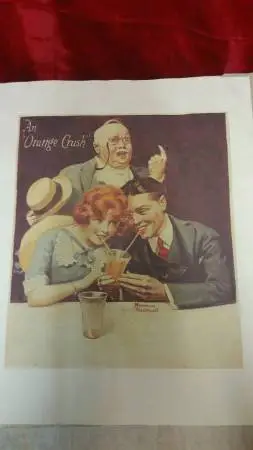 Orange Crush Norman Rockwell Place Mat Prints - 1960