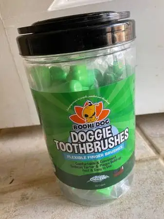 pet stuff tooth brush and dog cone