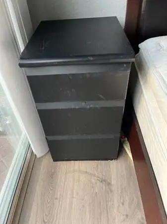 Beautiful Black Night Stand with Drawers