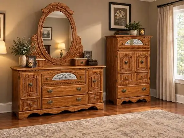 ✨ Elegant Antique-Style Bedroom Dresser Set ✨