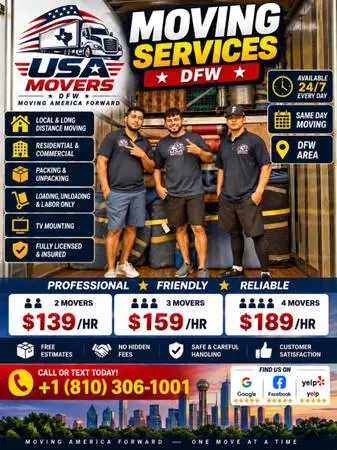 DFW MOVERS | USA MOVERS MOVING COMPANY | LOCAL AND LONG DISTANCE