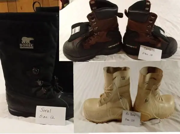 3 pairs of boots