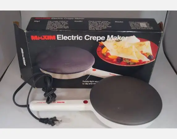 Maxim 7.5 Inch Round Electric Non Stick Crepe Pancake Maker
