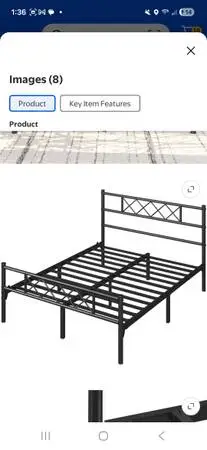 King size black metal bed frame