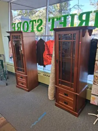 Matching cabinets of shelves