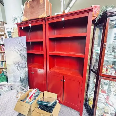 Bookshelf Bookcase Red Shelf Cabinet