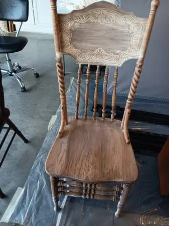 Solid wood high back chair