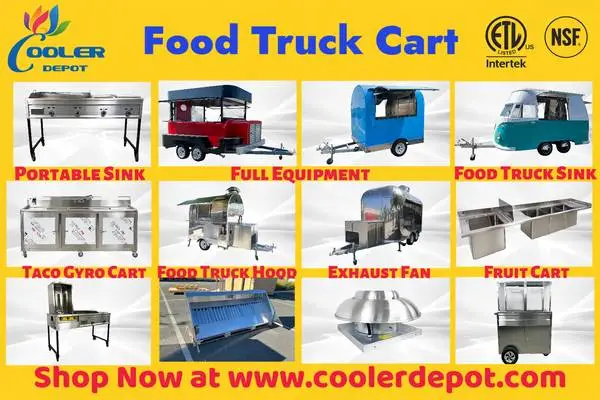 Food Trailer truck Cooking Equipment taco carts Stainless Steel Stand