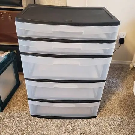 5-Drawer Dresser Closet Organizer Storage Clear Black