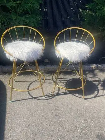 Gold painted counter stools