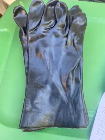 BLACK THICK LONG RUBBER GLOVES SIZE XLARGE NEW