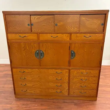 Large 1980s Japanese Tansu Chest Cabinet - $2795