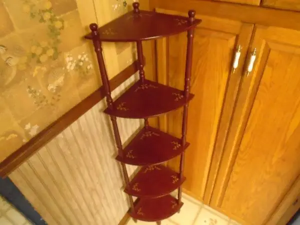Mahogany 5 Tier Corner Shelf