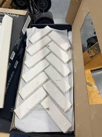 MSI Alpine White Herringbone Textured Clay Brick Look Floor Wall Tile