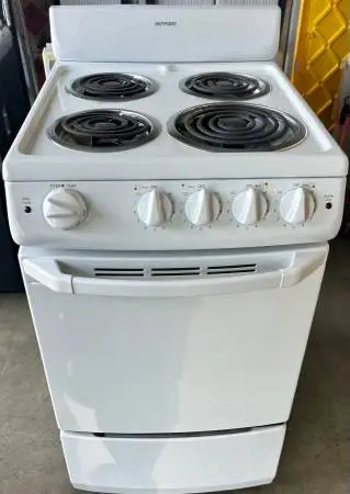 Used White  Hot Point Electric Stove 20” Width