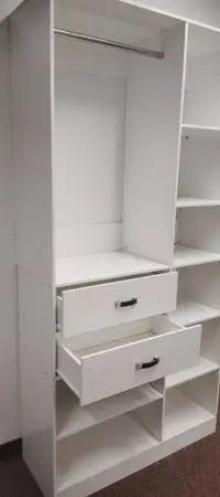Walk- In Tower closet system - hanging rod and drawers