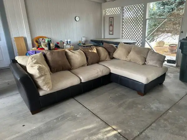 L shaped couch with love seat