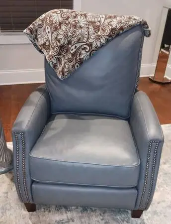 Blue Leather Recliner