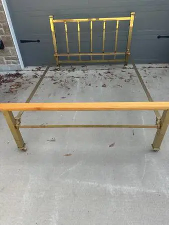 Solid Brass Full Size Bed Hollywood Regency Style