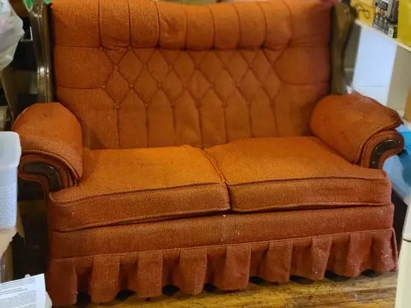 Red love seat