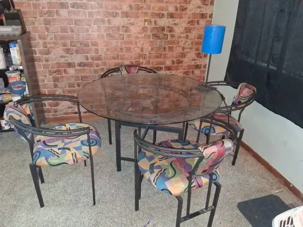 Dining table and four chairs