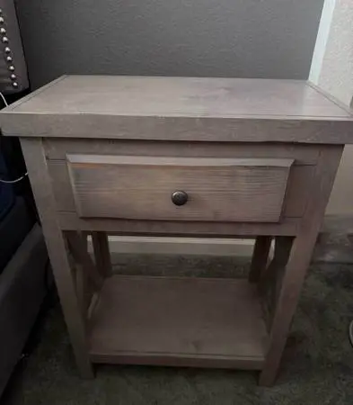 Light Gray Wood Nightstand