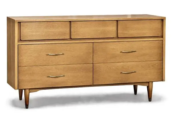 Reduced - MAINLINE Mid Century dresser w/ large mirror - like new