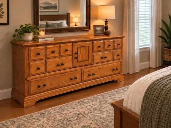 ✨ Classic, elegant dresser with a beautiful warm oak finish! ✨