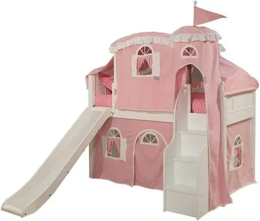 Emma Storage Princess Tent Loft with Stairs and Slide