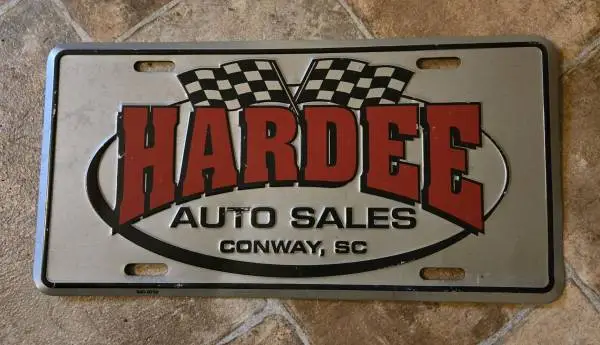 Hardee Auto Sales Dealership Booster Plate (Metal)