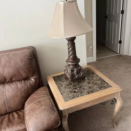 Tables   2 end tables and one Coffee table-granite inlay