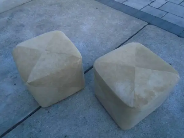 Ottoman Set of 2 Faux Suede Leather
