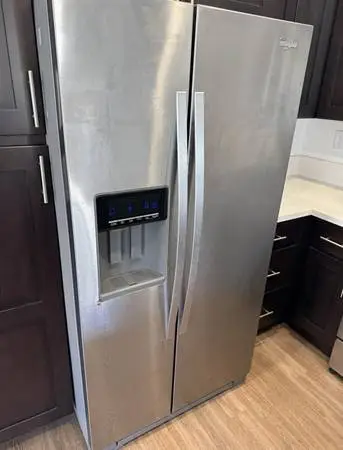 Counter depth refrigerator with freezer stainless steel 20.6 cubic
