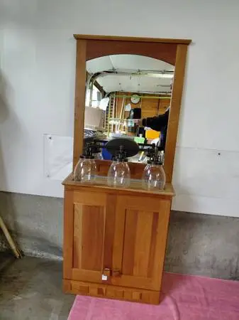 Solid Cherry Medicine Cabinet, -Wall Mirror, Wall Light