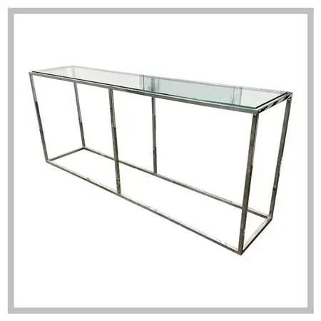 Modern Chrome + Glass Console Table