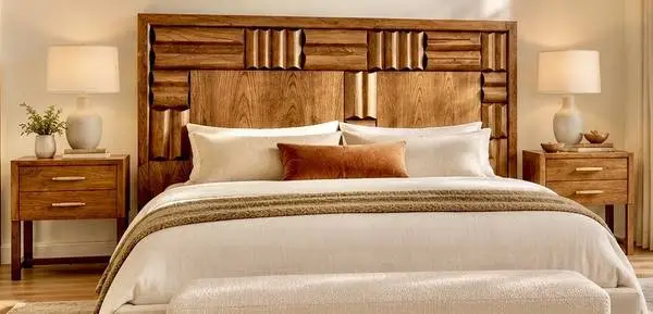 LANE ALTAVISTA - Brutalist dresser/ sideboard mirror KING bed set.