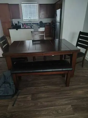 Dining room table and Sectional