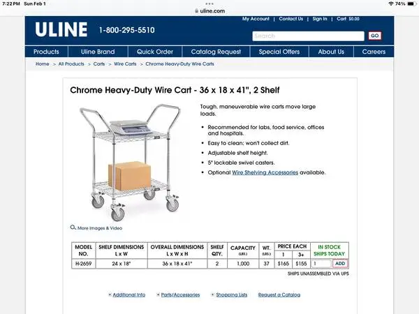 Chrome Heavy Duty wire cart