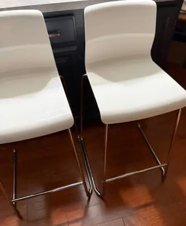 Set of 2 White IKEA GLENN Counter Stools