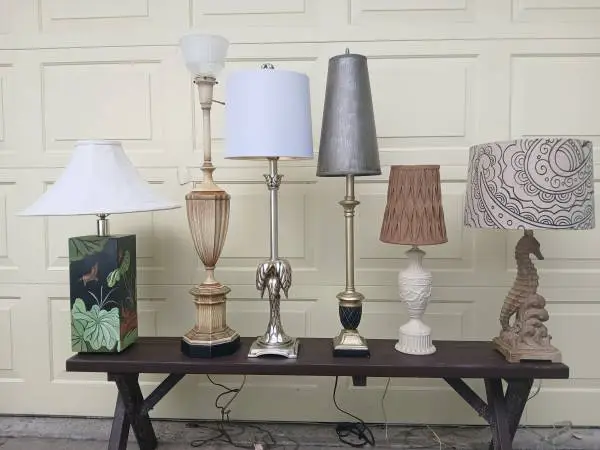 TABLE LAMPS / LIGHTING with shades $50 each