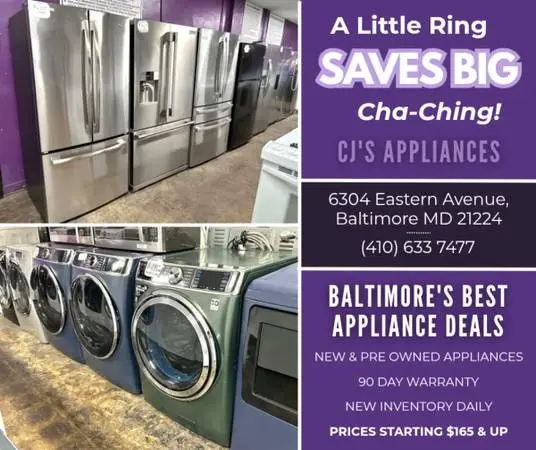 Refrigerators • Ranges • Washers • Dryers • BALTIMORES BEST DEALS