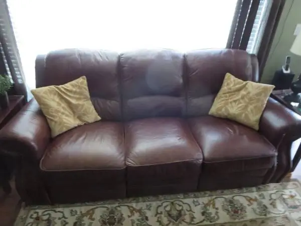 Leather Reclining Living Room Set - 3 pieces Sofa Loveseat & Chair