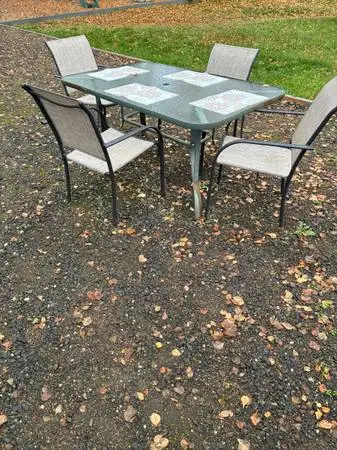 Outdoor glass table
