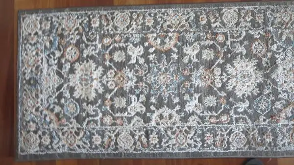Modern Area Rug Runner 7 x 2 ft Grey/Multi