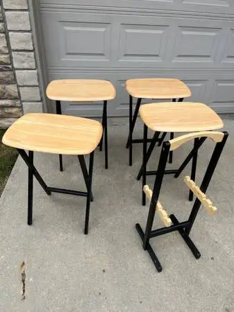 Matching Oak T.V. trays and stand