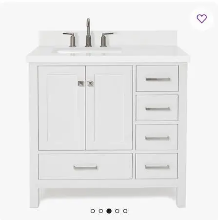 Cambridge 37 Single Bathroom Vanity with White Quartz Top