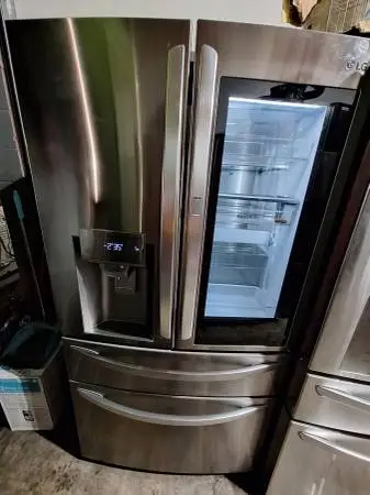 Glass door stainless steel smart lg refrigerator